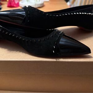 Christian Louboutin Black Studded Flats
